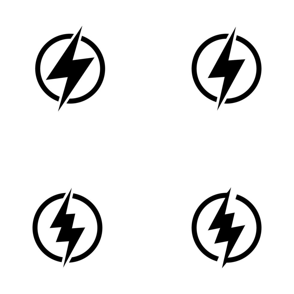 relámpago, elemento de diseño de logotipo de vector de energía eléctrica. concepto de símbolo de electricidad de energía y trueno. Signo de rayo en el círculo. plantilla de emblema de vector flash. logotipo de velocidad rápida de potencia