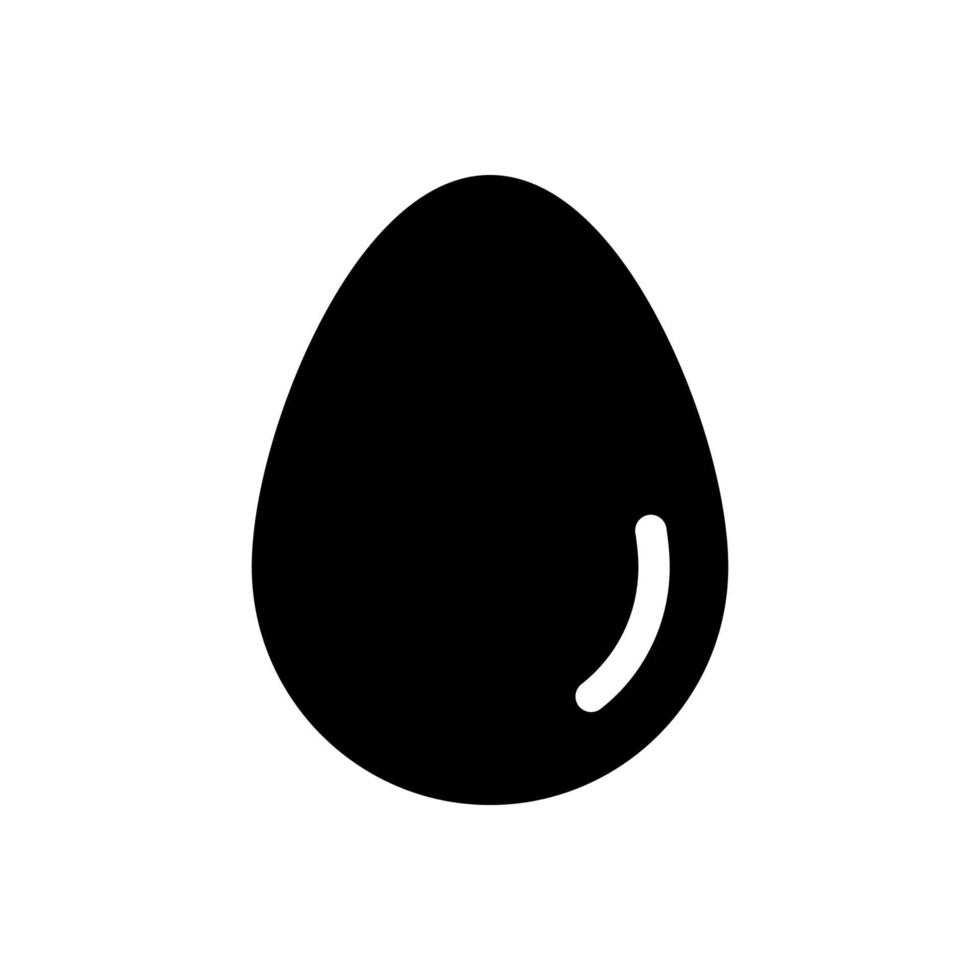 vector de icono de huevo. símbolo plano simple. Ilustración de pictograma negro perfecto sobre fondo blanco.