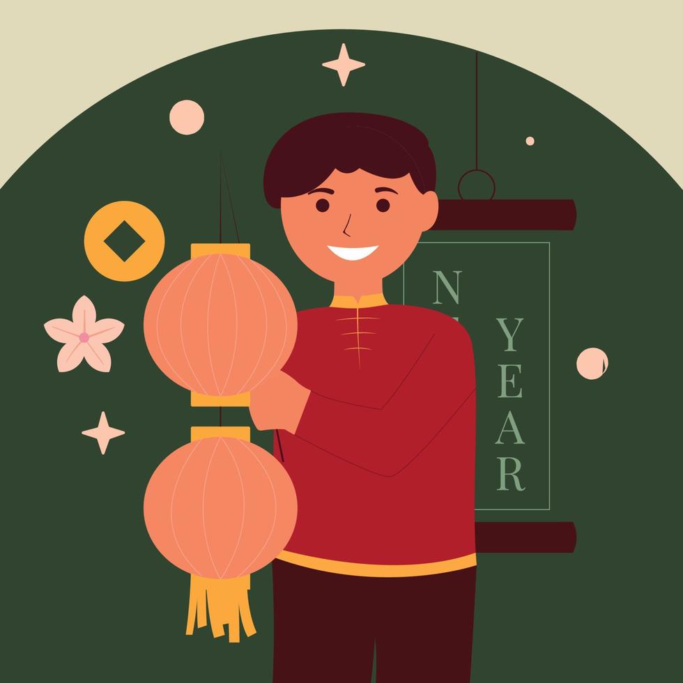 New year chinese flat design vector
