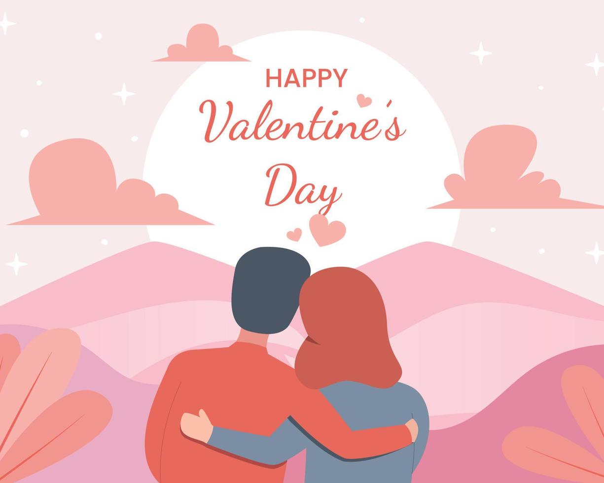 Felíz día de San Valentín. metas de pareja. diseño plano vector