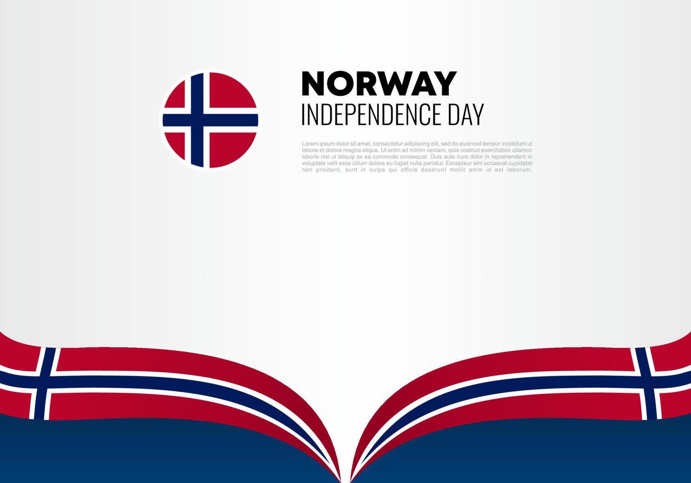 cartel de fondo del día de la independencia de noruega para la celebración nacional vector
