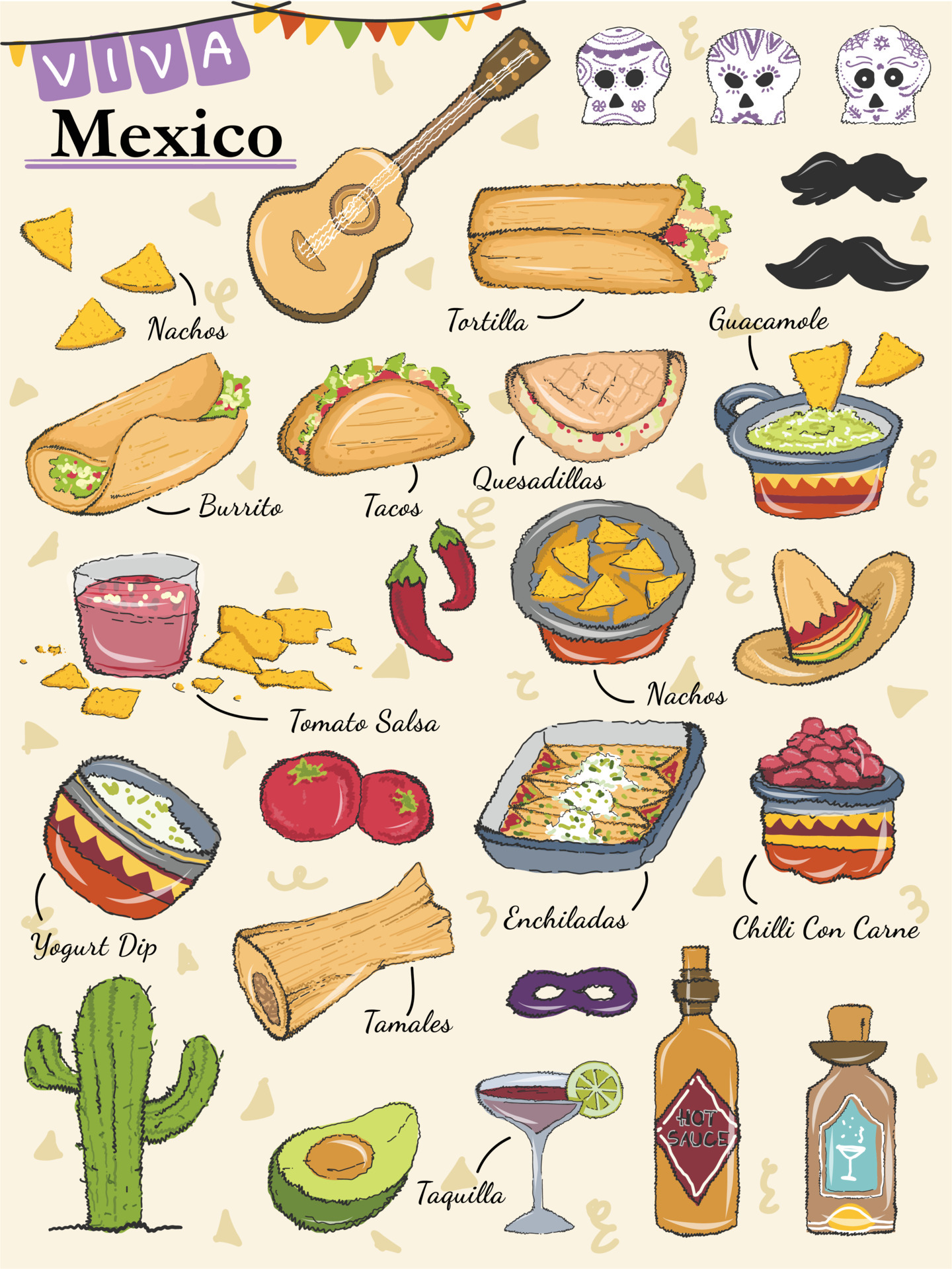 All Mexican Food and Design Elements from Mexico 5006002 Vector Art at  Vecteezy
