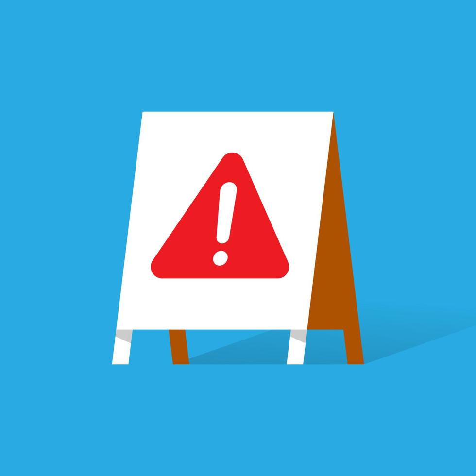 warning board flat design icon, sign, empty state ui. simple, modern, minimalist style. isolated stock vector eps10