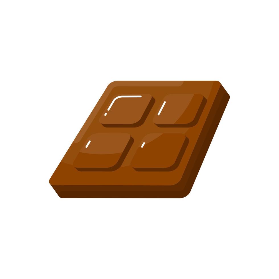 chocolate bar flavor flat design 3d icon. rounded, trendy, simple and modern style vector