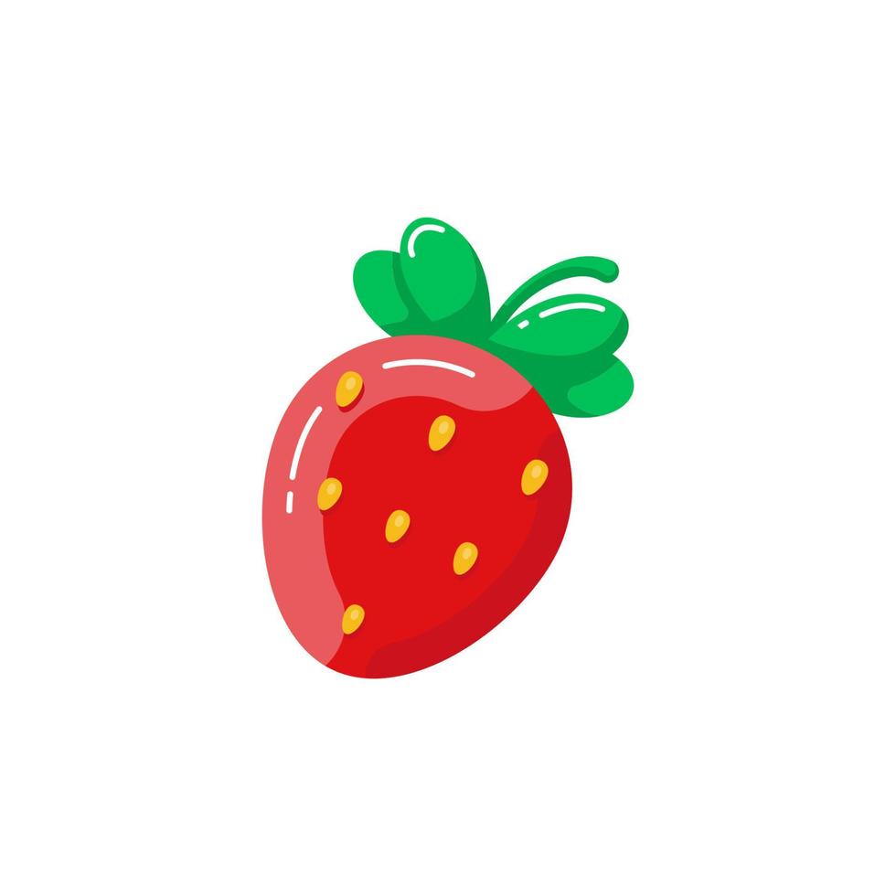 strawberry flavor flat design icon. rounded, trendy, simple and modern style vector