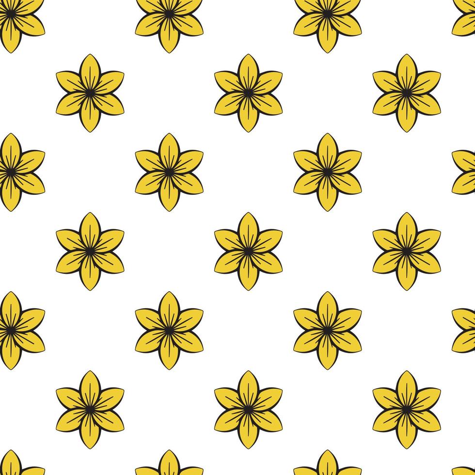 diseño de patrones sin fisuras de flor de allamanda vector