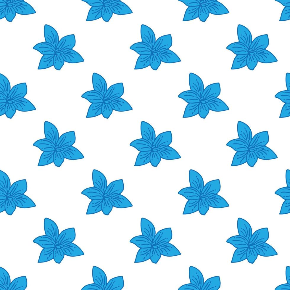 Bluebell flower Seamless Pattern Design vector