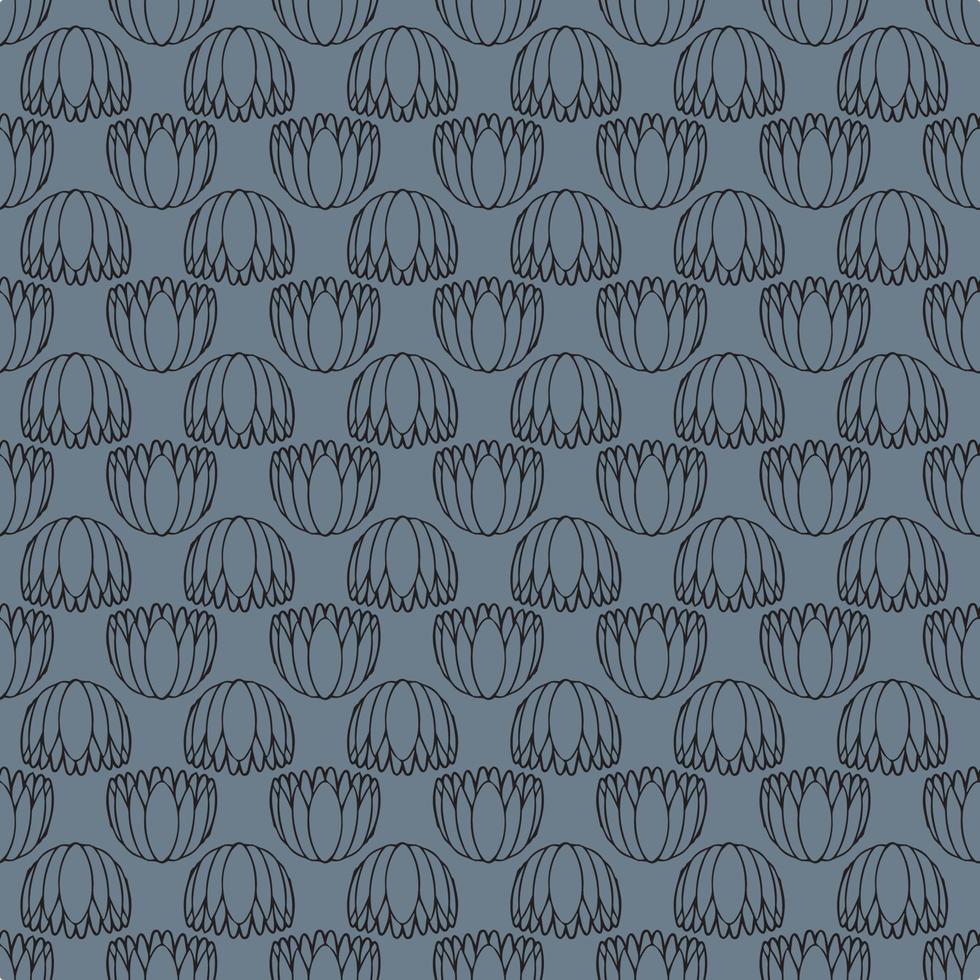 Waterlily buds Seamless Pattern Design vector