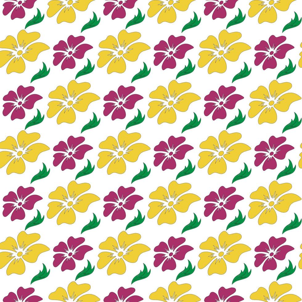 diseño de patrones sin fisuras de flor de allamanda rojo y amarillo vector