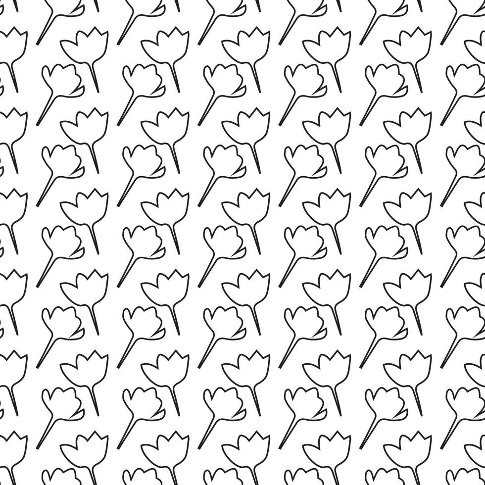 White snowdrop flower Seamless Pattern Design vector