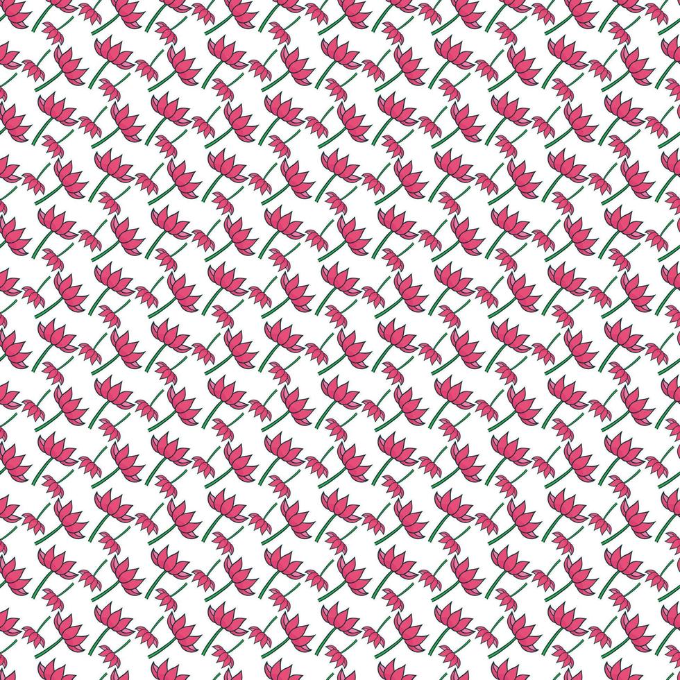 Red lotus flower Seamless Pattern Design with white background vector