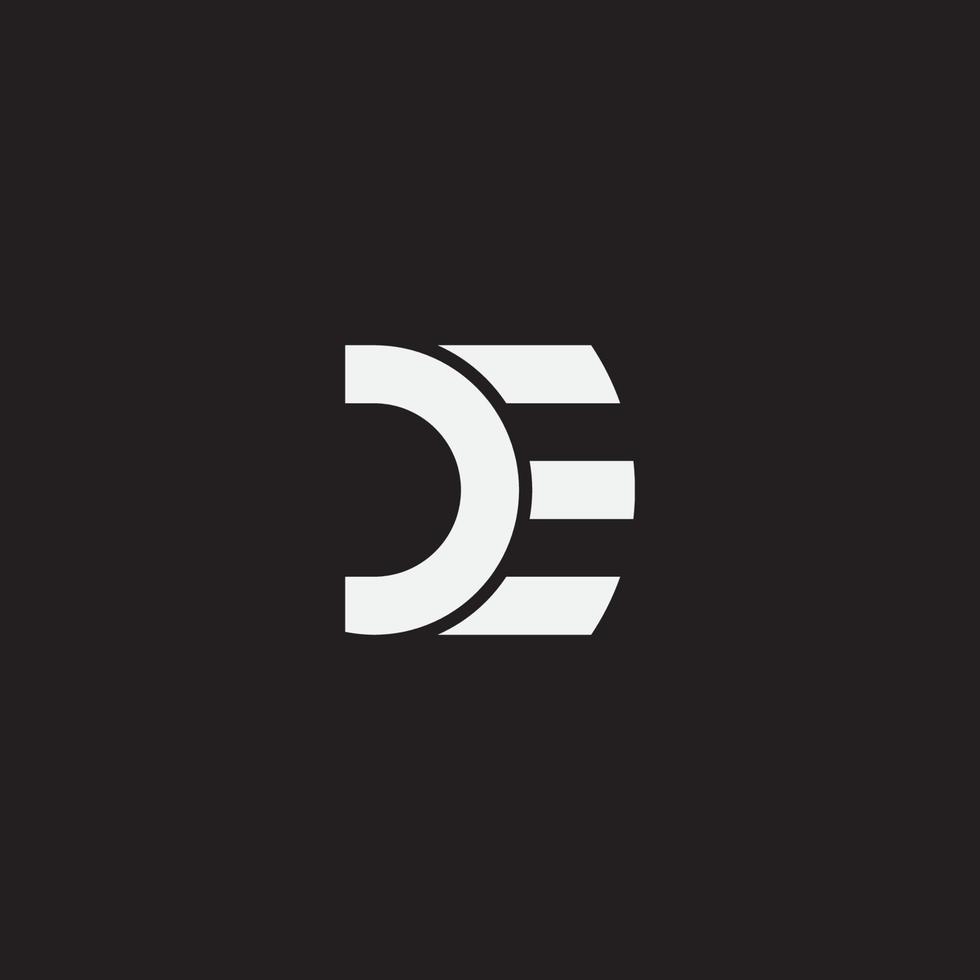 Initial letter DE negative space monogram logo design. vector