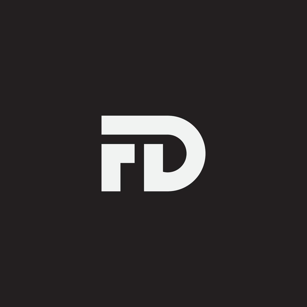 Diseño de logotipo de monograma de letra inicial fd. vector