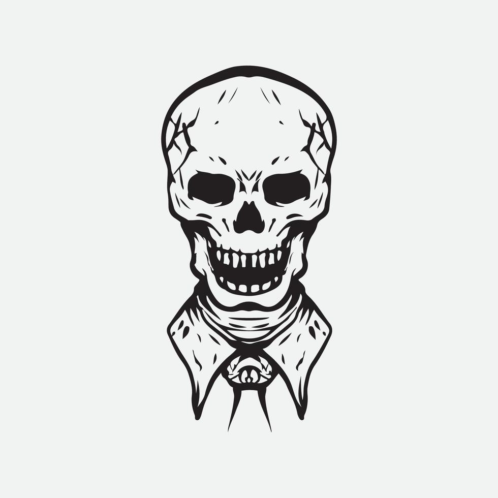 Skull tuxedo gentleman vector