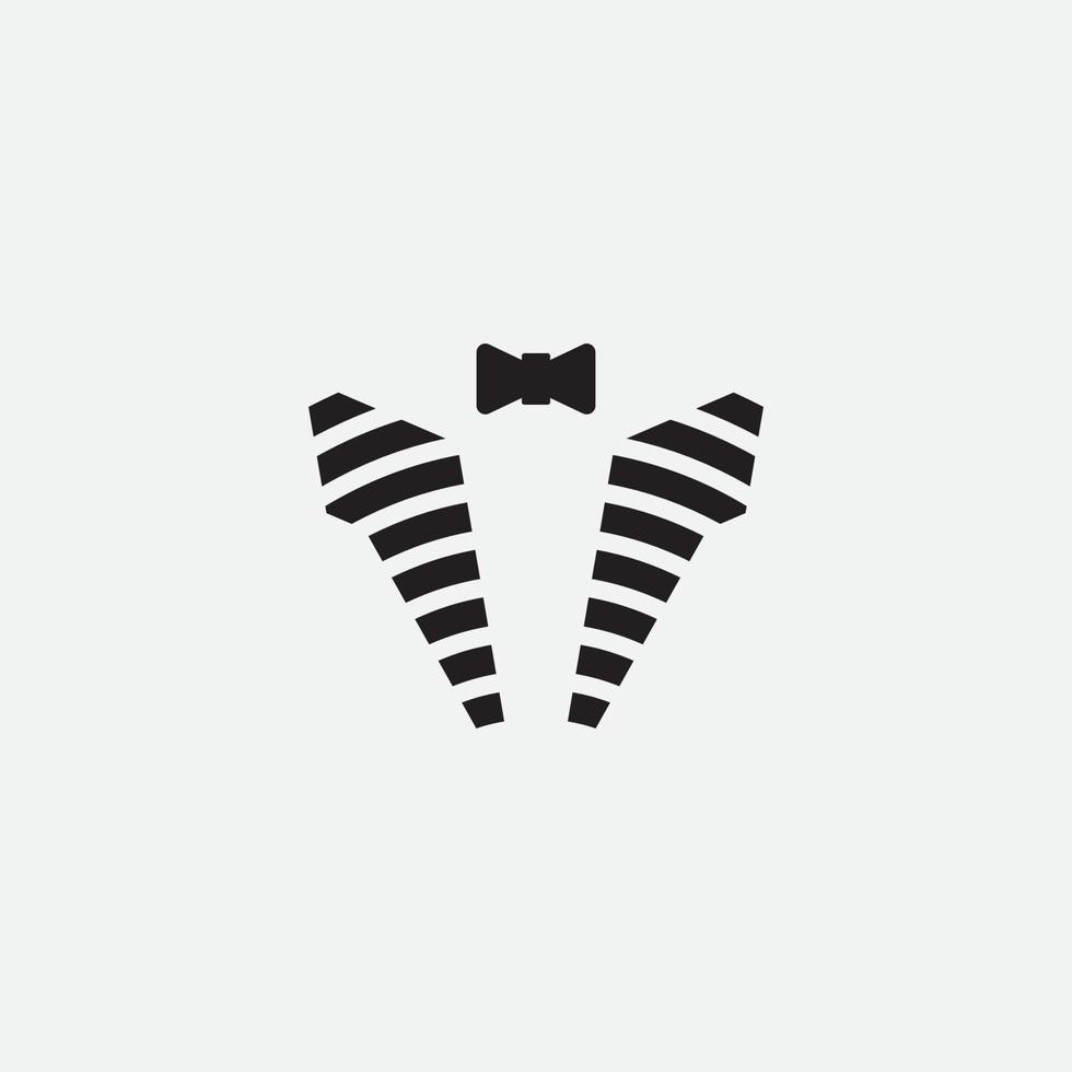 Tuxedo with bow tie gentleman fashion logo design. vector