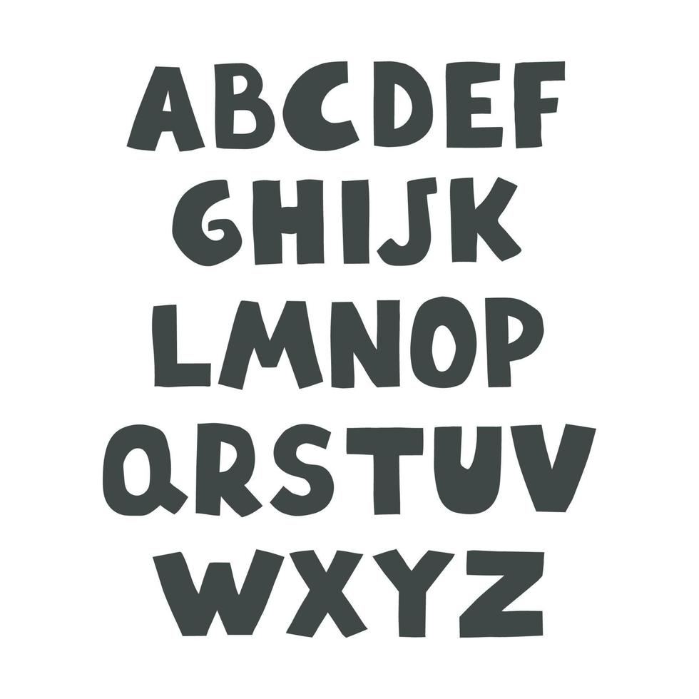 Vector cute alphabet for kids. Can be used as elemets for your design for greeting cards, nursery, poster, card, birthday party, packaging paper design, baby t-shirts prints