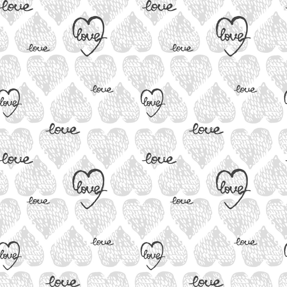 Vector seamless background with gray heart shape. Use it for wallpaper, textile print, pattern fills, web page, surface textures, wrapping paper, design of presentation and other graphic design