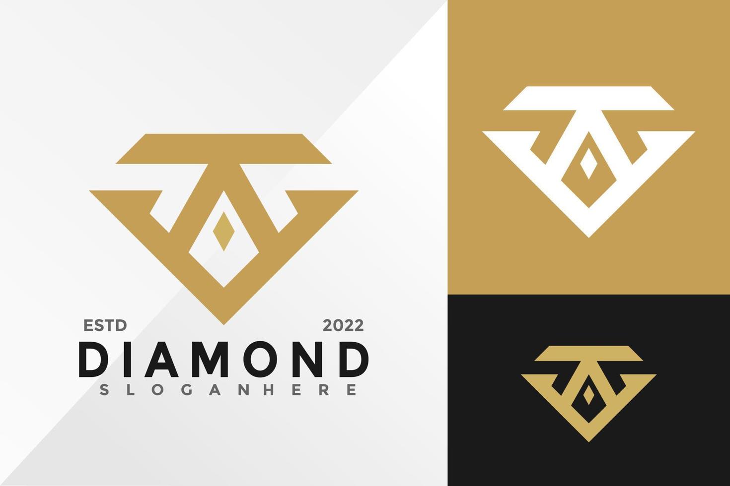 Letra una plantilla de ilustración de vector de diseño de logotipo de diamante de lujo