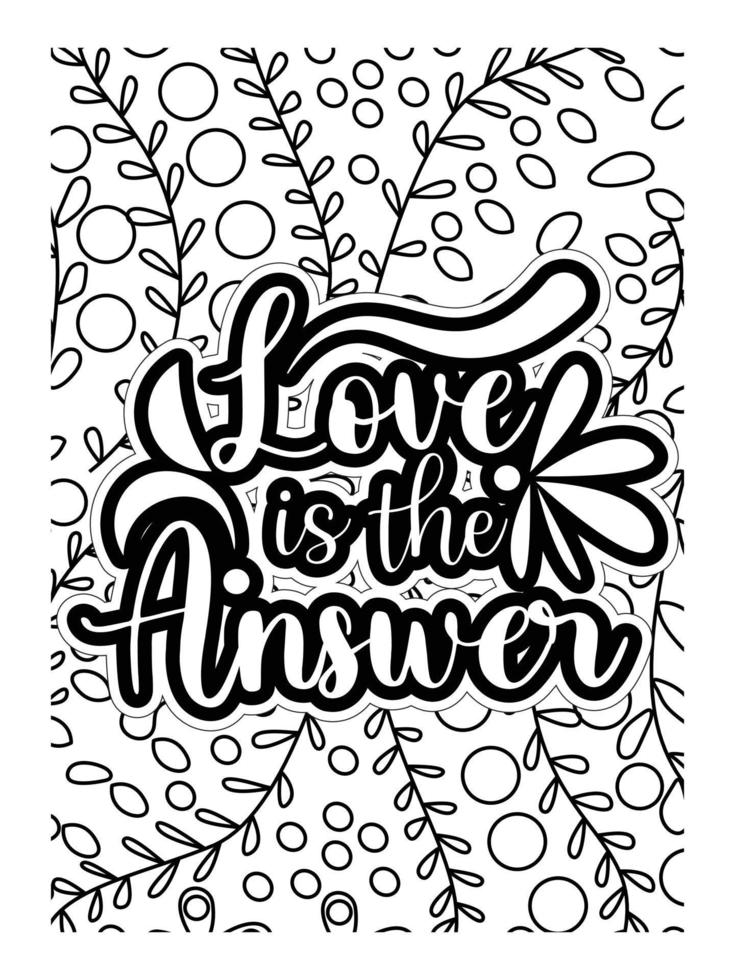 Motivational Quotes coloring page design. inspirational Quotes coloring page design. coloring page design. vector