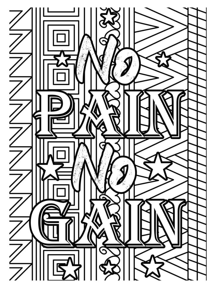 Motivational Quotes coloring page design. inspirational Quotes coloring page design. coloring page design. vector