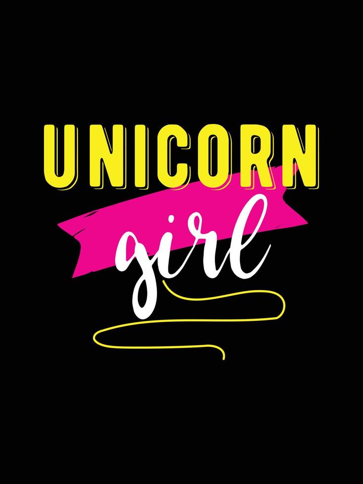 chica unicornio. diseño de camiseta de unicornio. vector