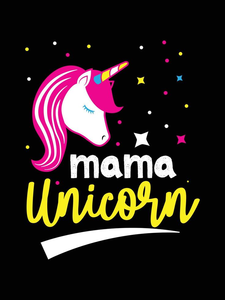 mamá unicornio. diseño de camiseta de unicornio. vector