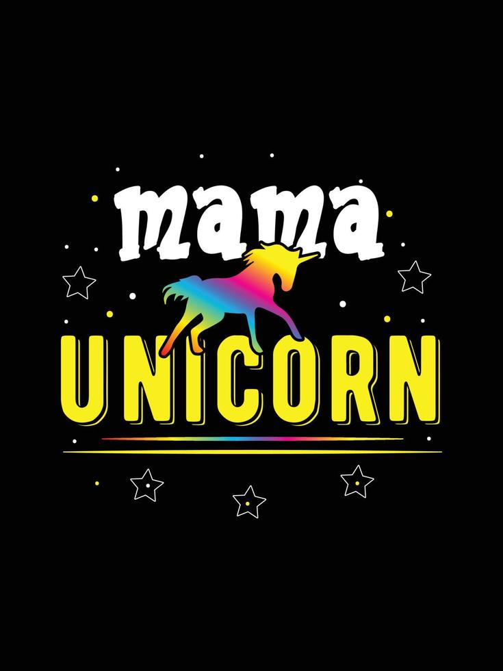 mamá unicornio. diseño de camiseta de unicornio. vector