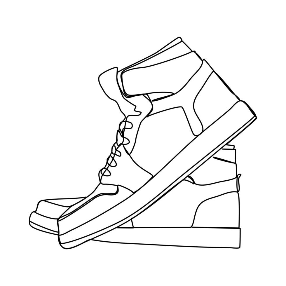 continuous line, shoes, basketball jordan vector