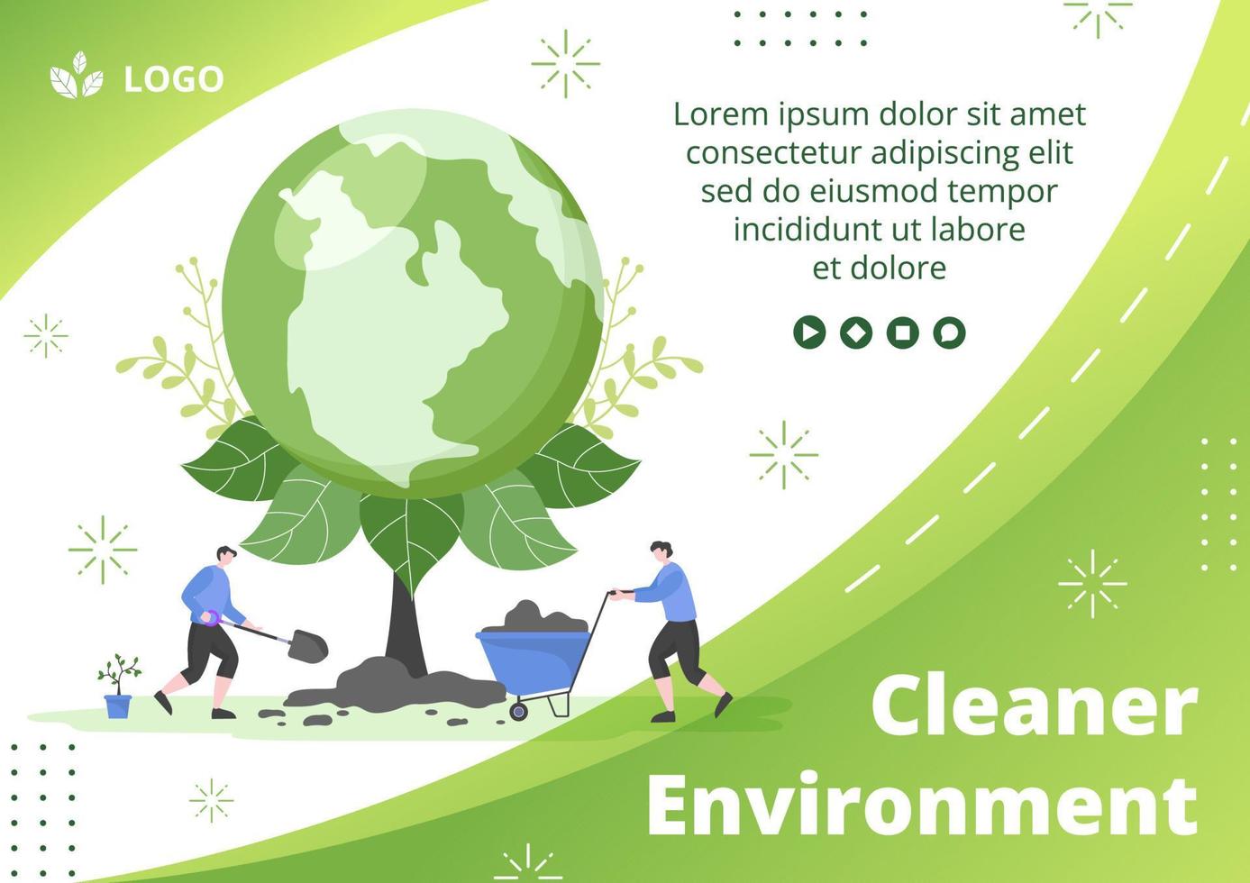 Save Planet Earth Brochure Template Flat Design Environment With Eco Friendly Editable Illustration Square Background to Social Media or Greeting Card vector