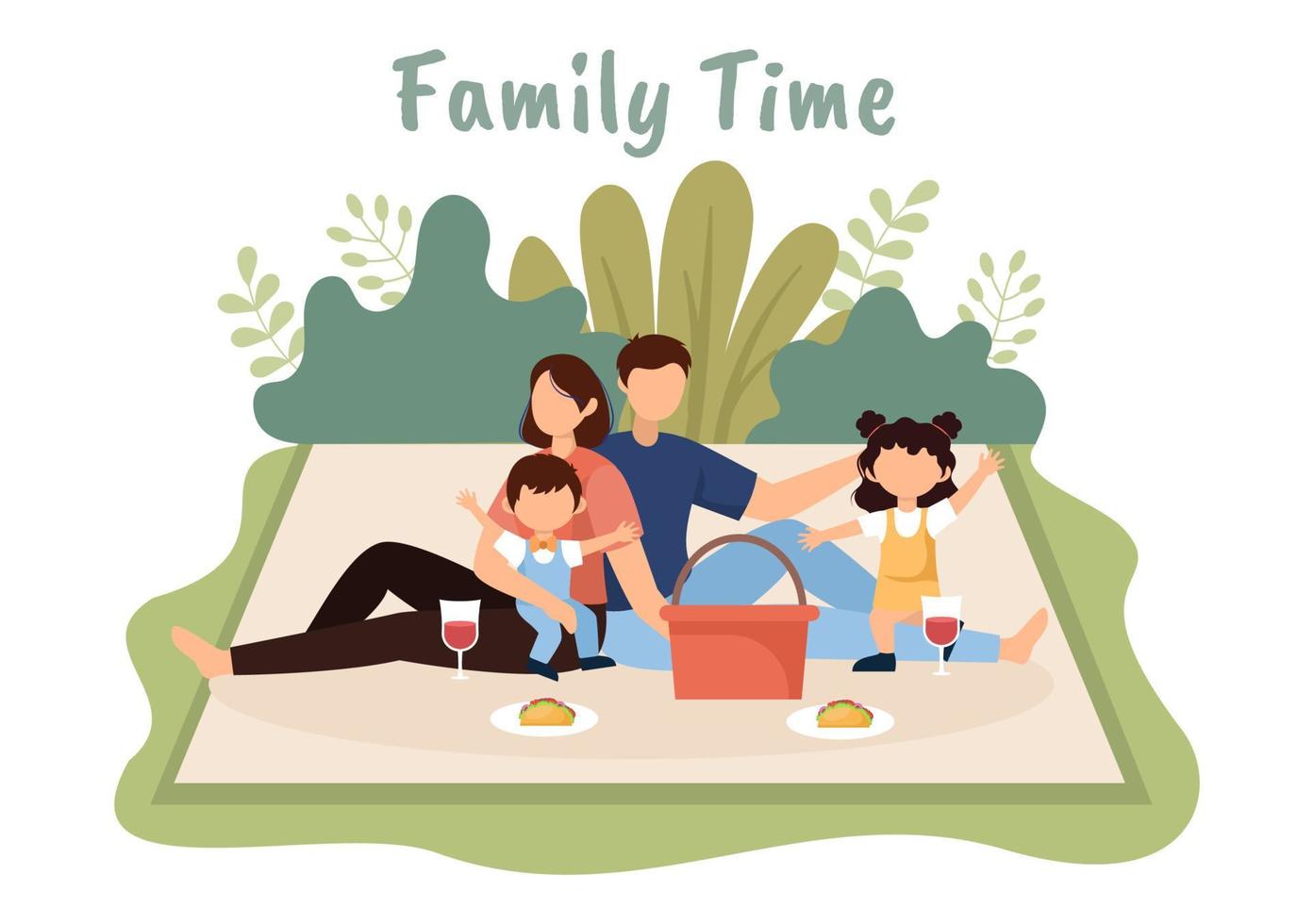 Family Time of Joyful Parents and Children Spending Time Together at Park  Doing Various Relaxing Activities in Cartoon Flat Illustration for Poster  or Background 5006818 Vector Art at Vecteezy