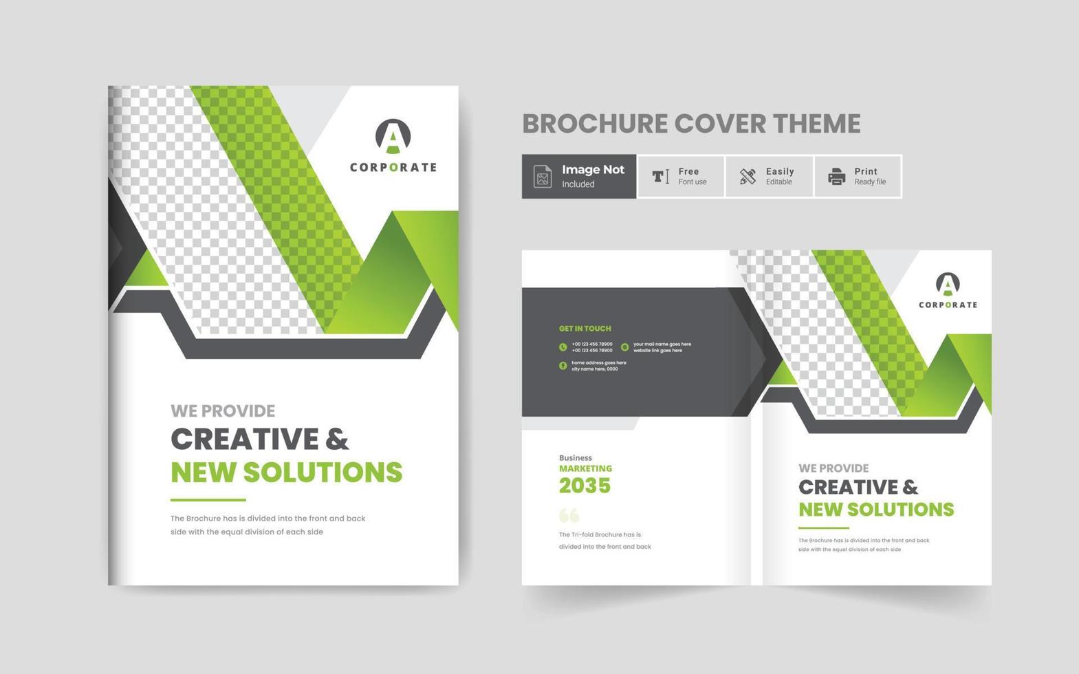 Corporate abstract brochure cover page annual report book cover business profile design template elegant modern layout for multipurpose use vector