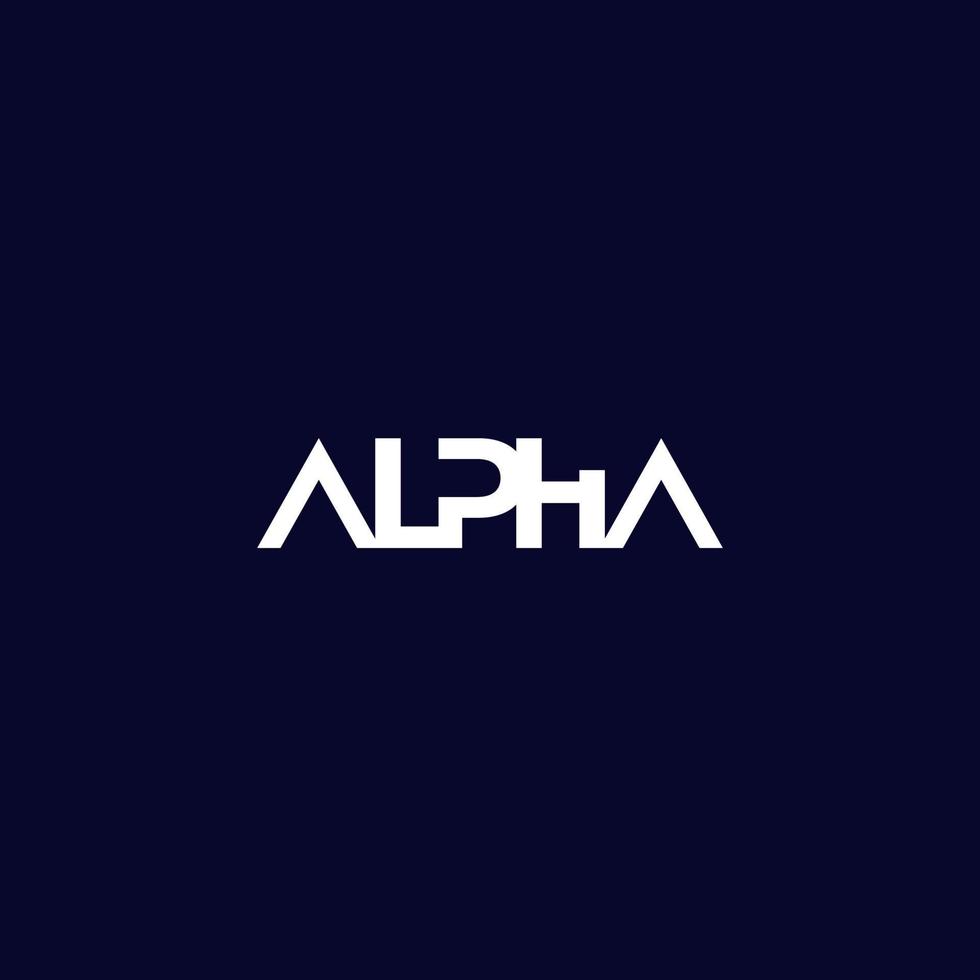 logotipo alfa en diseño oscuro y minimalista vector