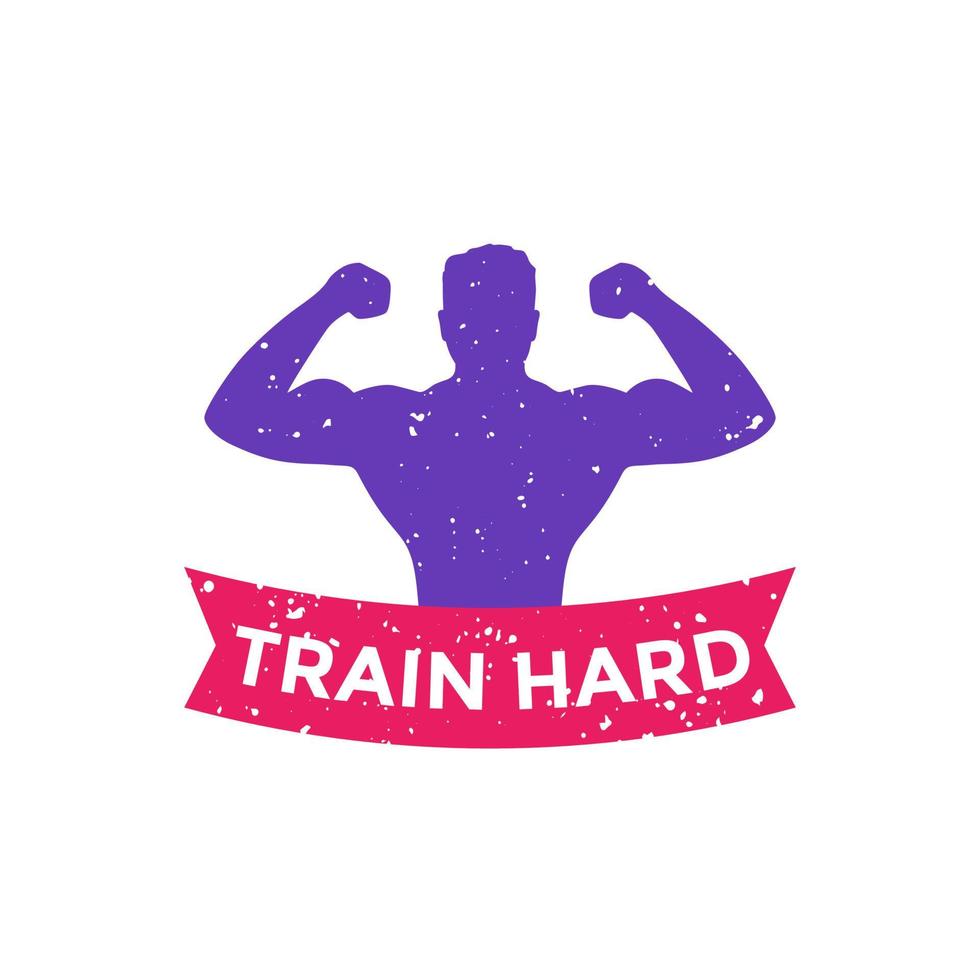 entrenamiento de gimnasia, cartel motivacional de entrenar duro, diseño de camiseta vector