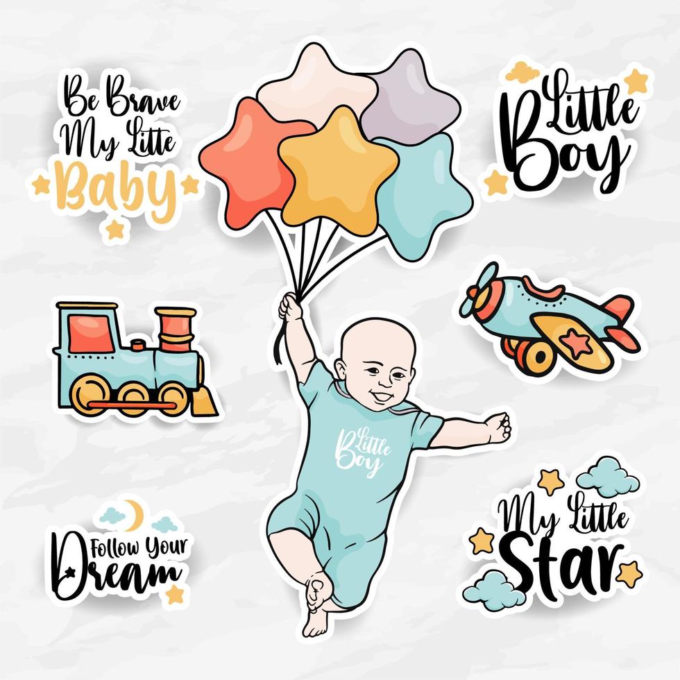 nursery stickers mother holding baby clip art collections set vector