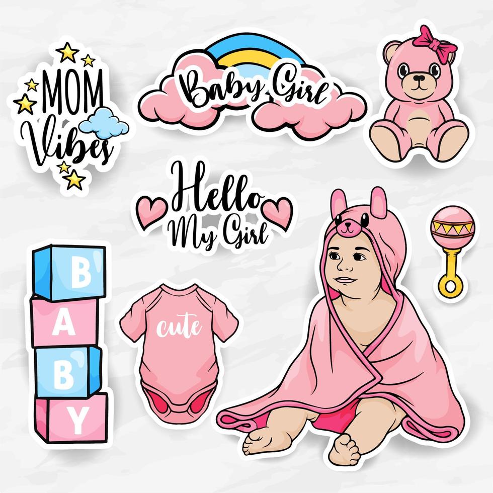 nursery stickers mother holding baby clip art collections set vector