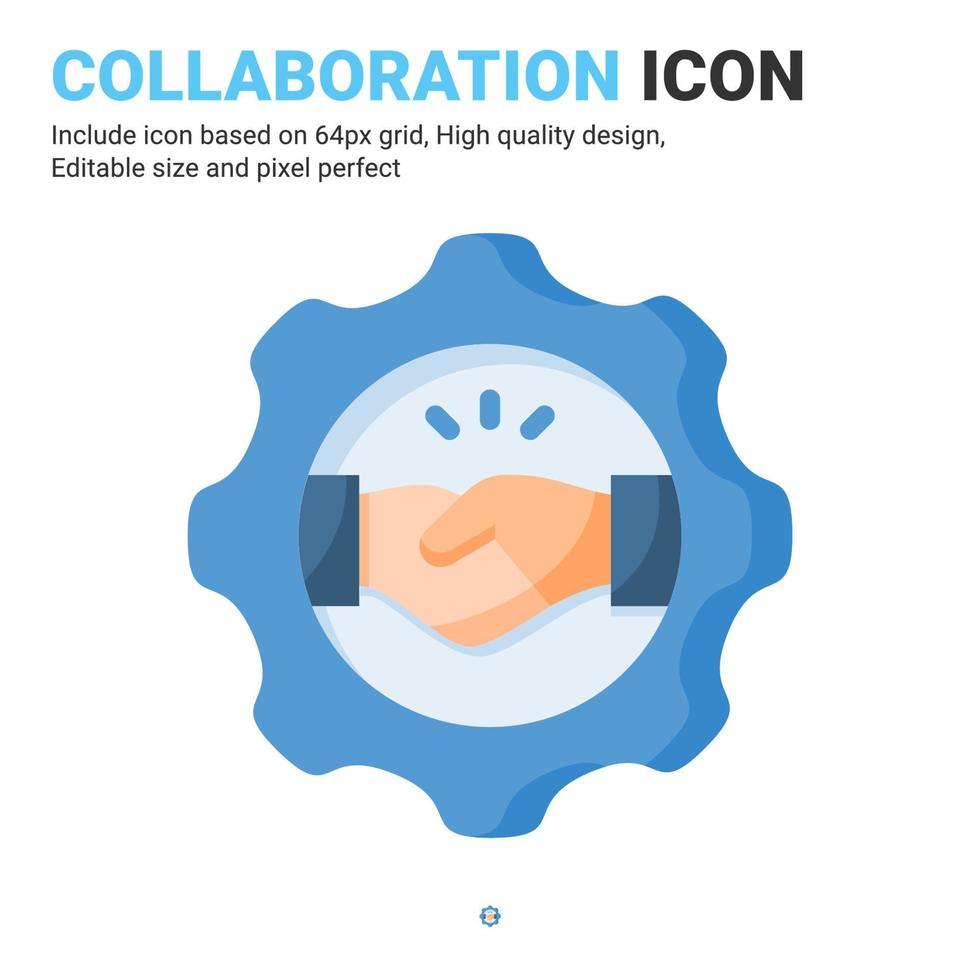Collaboration icon vector with flat color style isolated on white background. Vector illustration teamwork, contribution sign symbol icon concept for business, finance, industry, apps and project