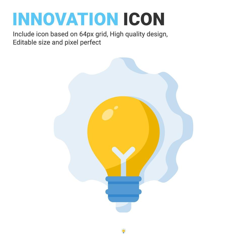Innovation icon vector with flat color style isolated on white background. Vector illustration solution sign symbol icon concept for business, finance, industry, company, apps, web and project