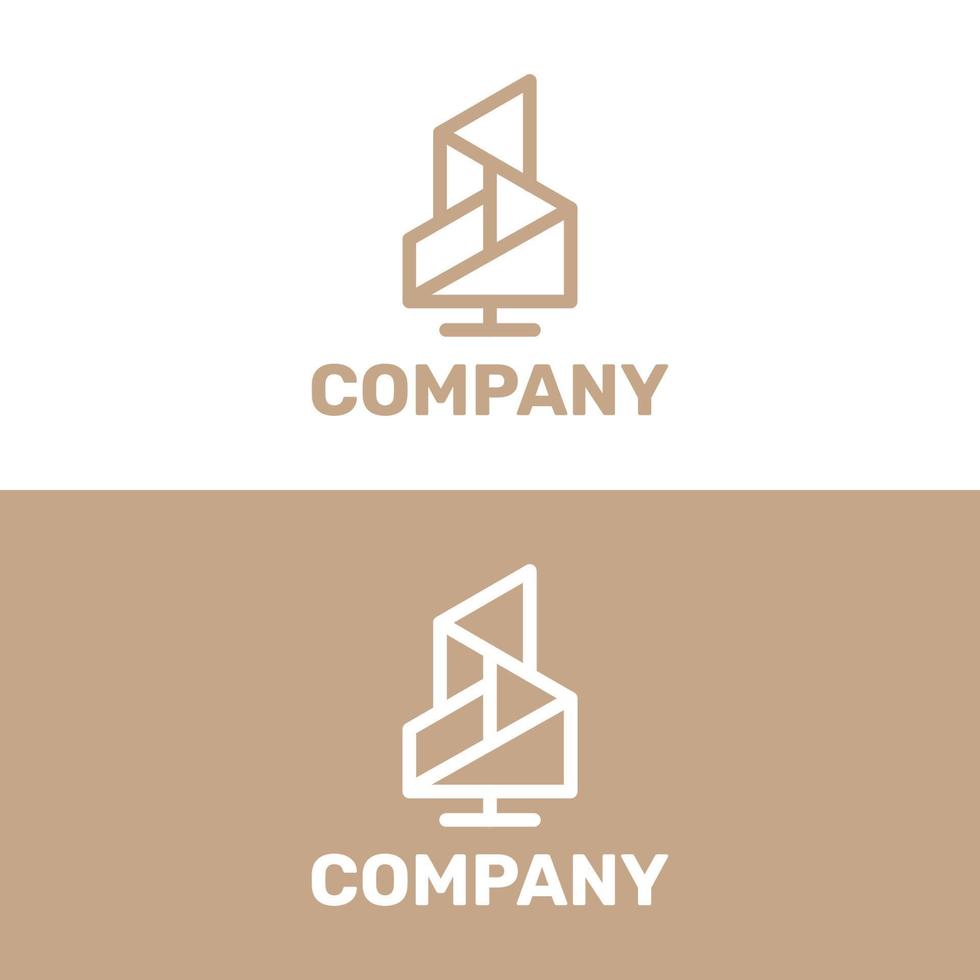 Logotipo de árbol de construcción adecuado para empresas de construcción, hoteles, etc. vector