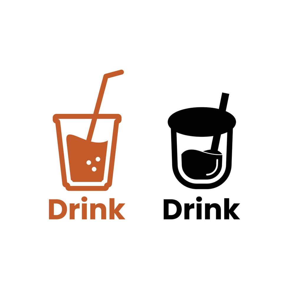 The drink cup icon is suitable for the current beverage business logo vector