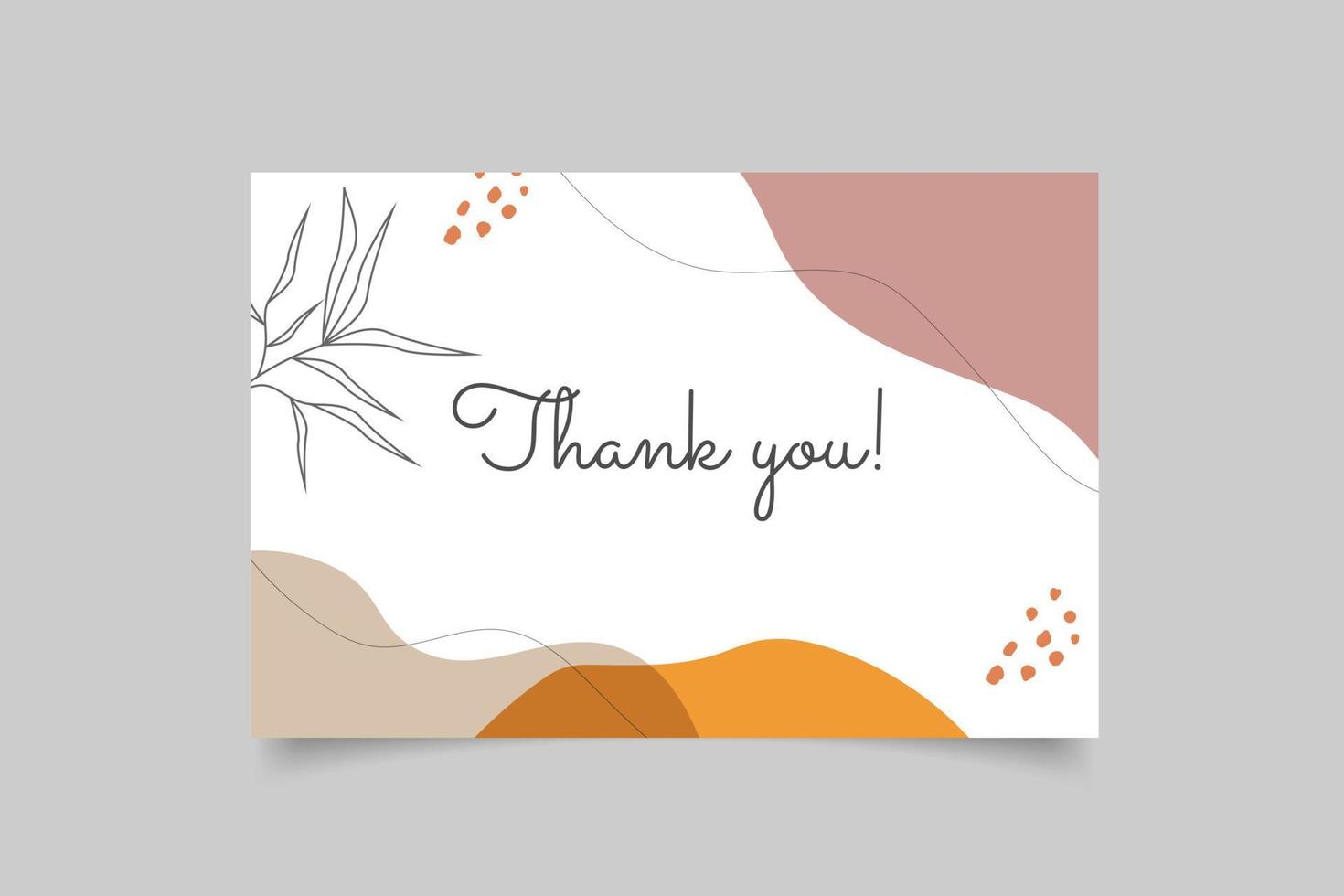 template thank you card with abstract background vector