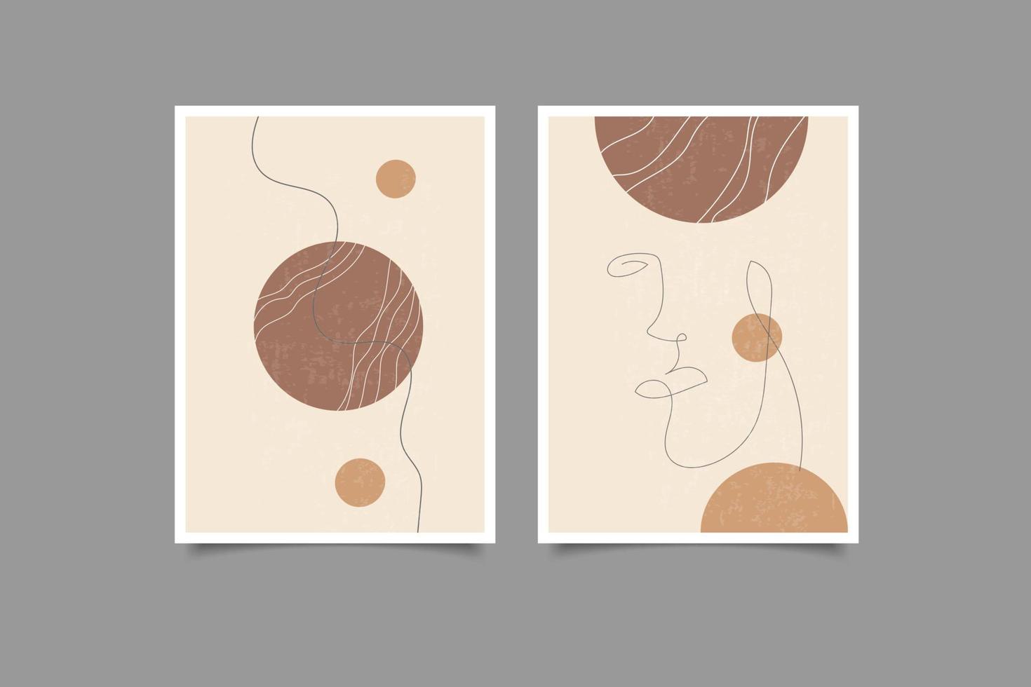 abstract line wall art print modern poster collection vector
