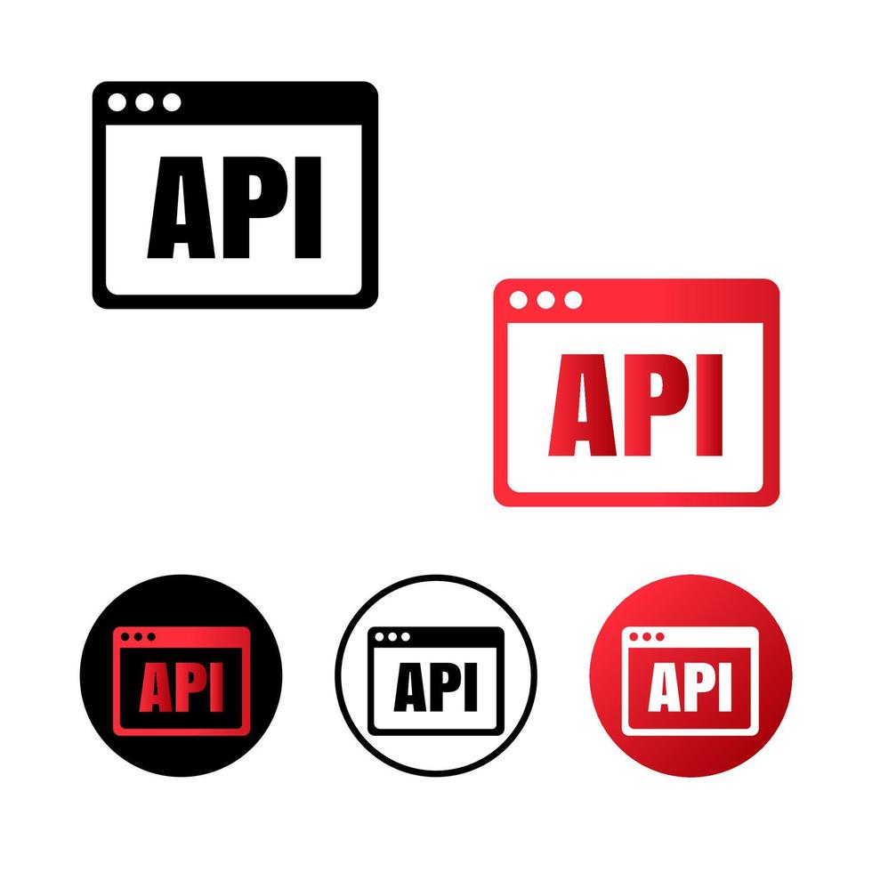 ilustración de icono de código api vector