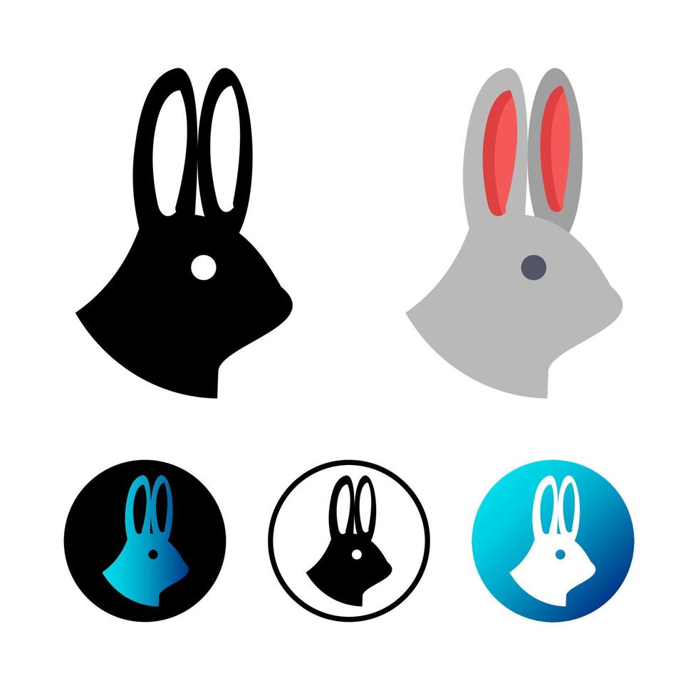Flat Rabbit Head Icon Illustration vector