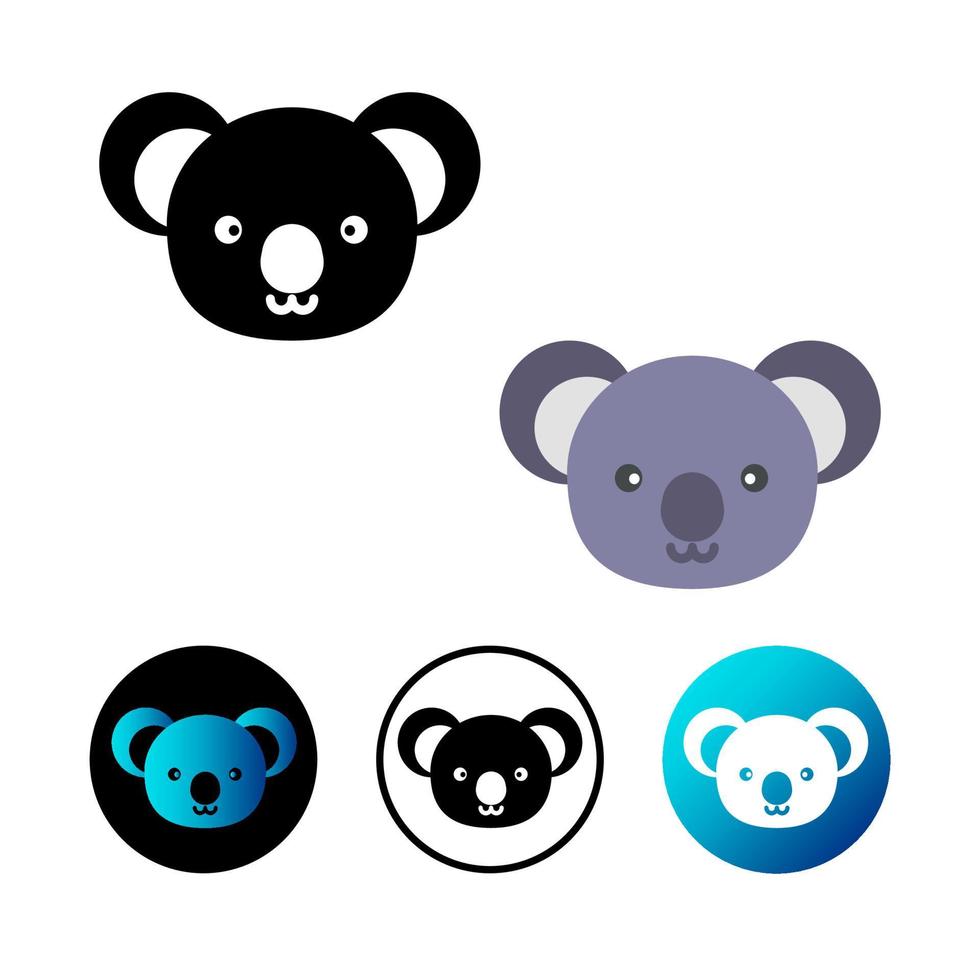 Flat Koala Head Icon Illustration vector