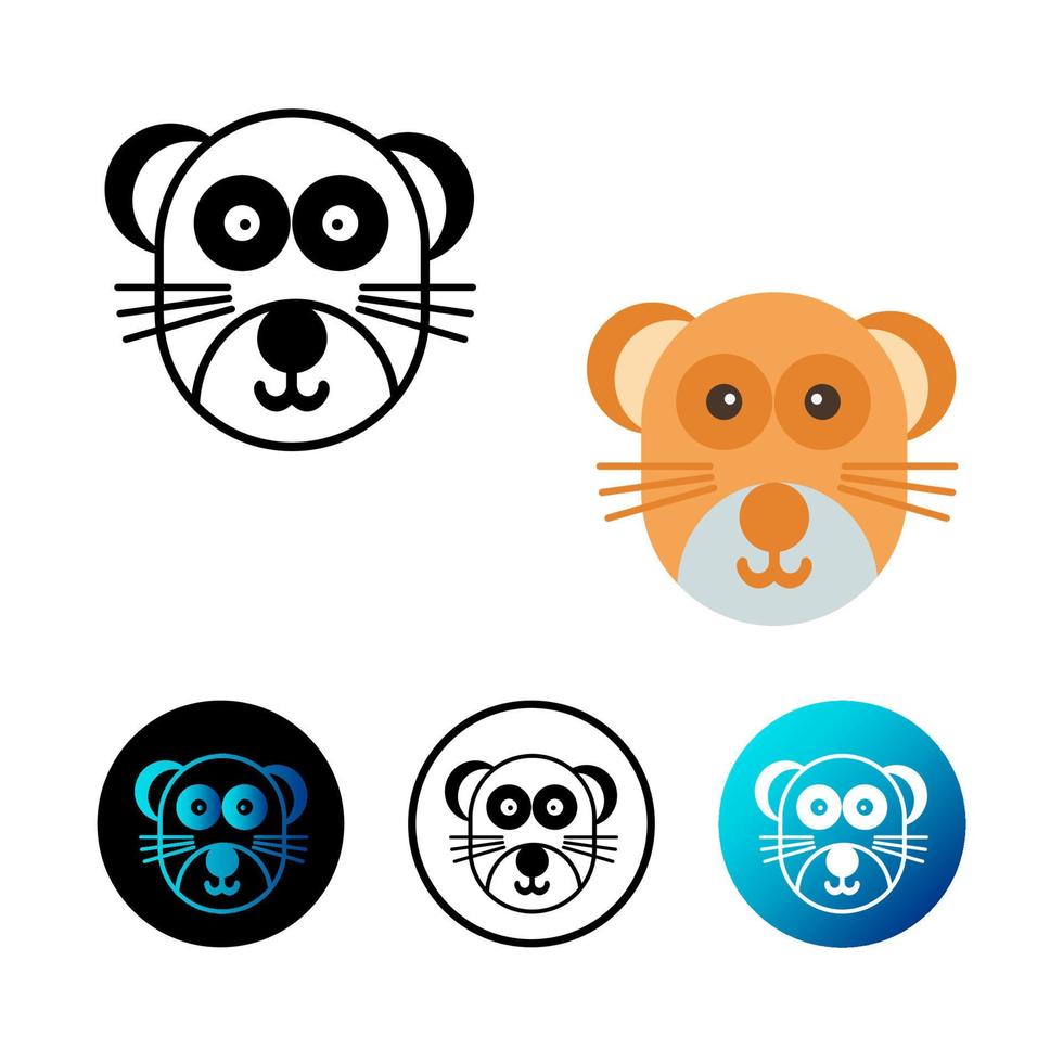 Flat Mongoose Head Icon Illustration vector