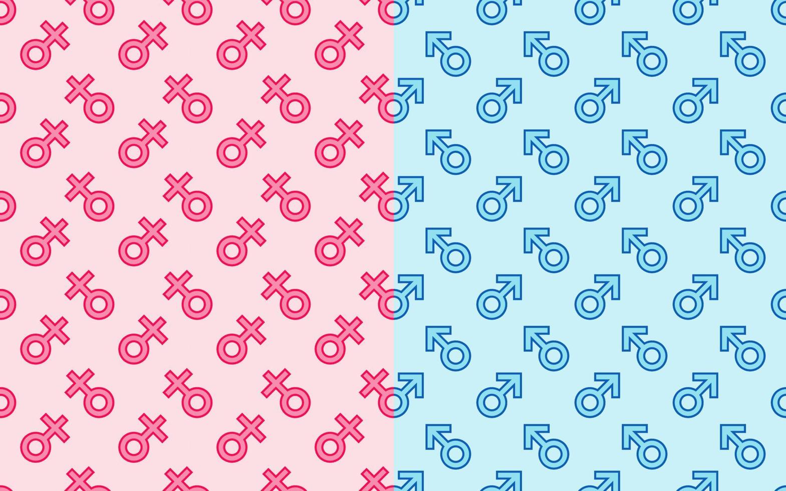 Male and female or gender symbol pattern vector