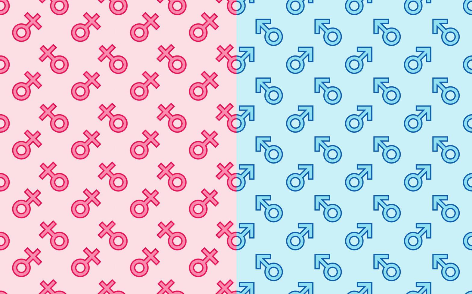 Male and female or gender symbol pattern vector