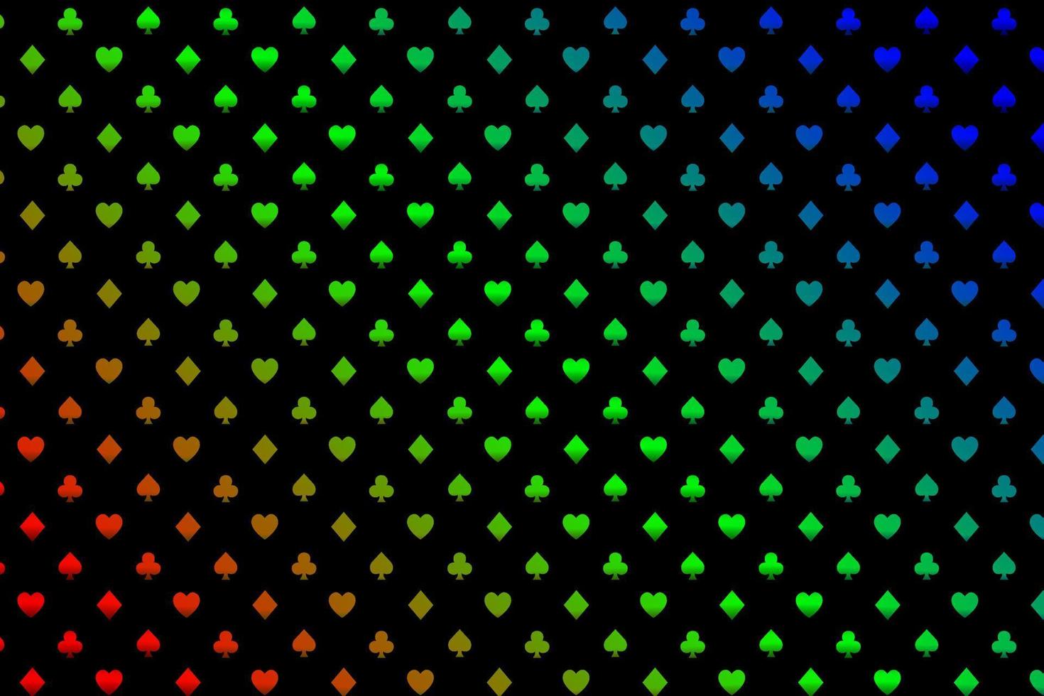 Illuminating poker shapes pattern background vector