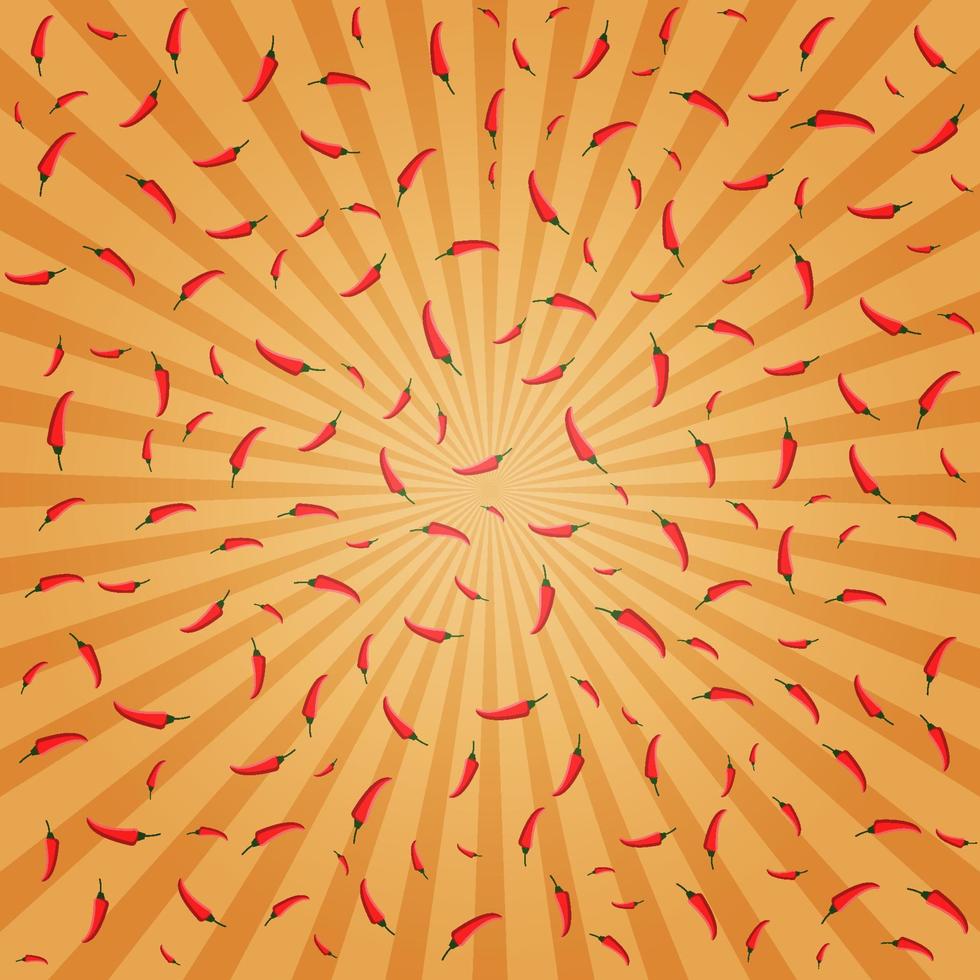 Red chilli pepper background, spicy and hot background vector