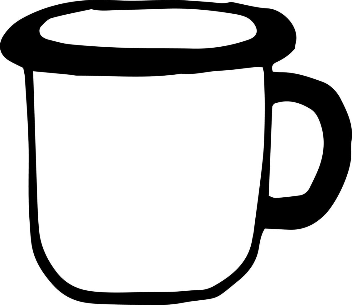 mug icon. hand drawn doodle. , scandinavian, nordic minimalism monochrome cup drink vector